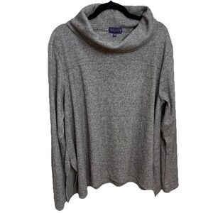 Artesia | Womens XXL | Gray Knit Cowl Neck | Minimalist Quiet Luxury | Lagenlook